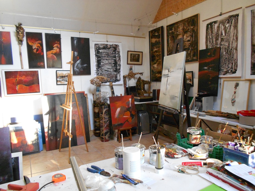 l'atelier de la peintre Fabienne Quinsac,  Saint-Ay (France), en 2011