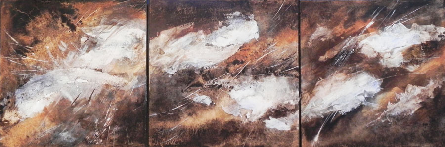 sans titre - triptyque goudron et acrylique