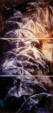 Triptyque 1999 - goudron et aquarelle/acrylique ?