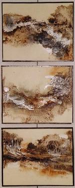 Triptyque goudron et acrylique