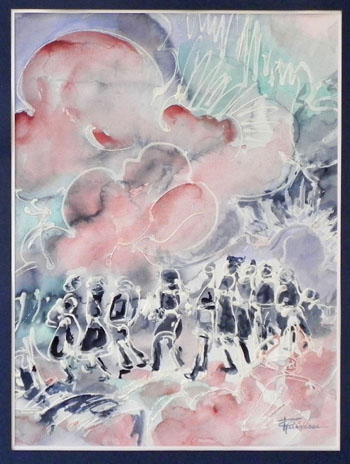 aquarelle et acrylique