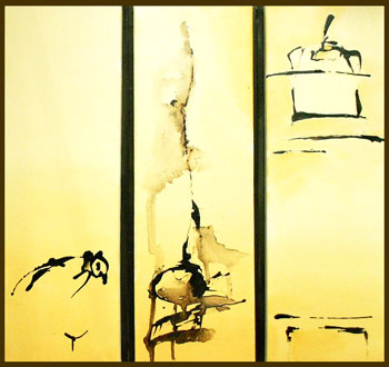 Triptyque faon japonaise - Fabienne Quinsac