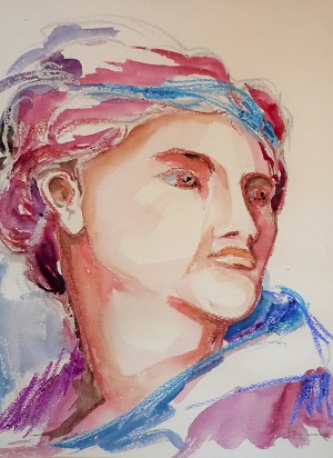 portrait  l'aquarelle - Etude 1 - par Fabienne Quinsac