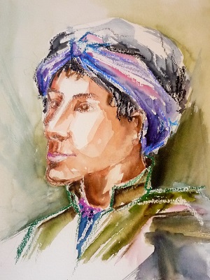portrait  l'aquarelle - Etude 3 - par Fabienne Quinsac