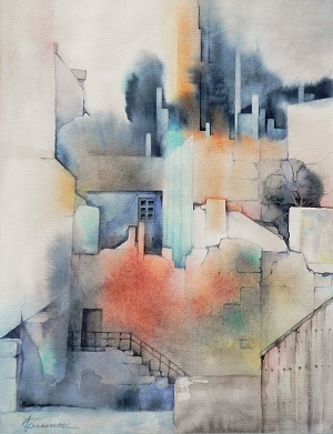 Aquarelle de Fabienne Quinsac - sans titre - L62xH83