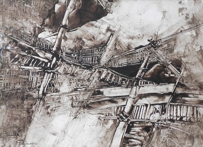 Carrire II (goudron), par Fabienne Quinsac