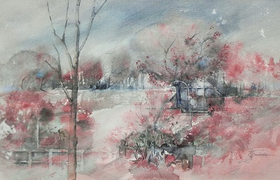 Aquarelle - "Coupe en fort d'Orlans" - Fabienne Quinsac