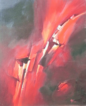"Feu", acrylique sur toile