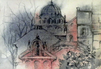 Aquarelle - vue de Menton